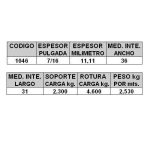 Cadena pte.galvanizada 11.11mm 7/16 (1m/2.530g) - Imagen 2