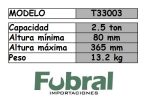Gato de carro 2.5 ton BAJO - Imagen 2