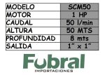 Bomba centrifuga presión 1 HP SCM50 - Imagen 2