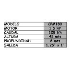 Bomba centrifuga de presión de 1.5Hp Aluminio SCM2-52 - Imagen 2