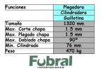 Guillotina / dobladora / cilindradora de 1.32 mts 1.5mm de espesor - Imagen 2