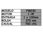 Aspirador polvo 1 HP DE PIE FM230L - Imagen 2