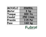 Compresor polea 3HP 300 LTS MONOFASICO 2065DL - Imagen 2