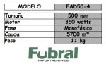 Extractor ind. 500 mm monof FAD50-4 5700m3 - Imagen 2