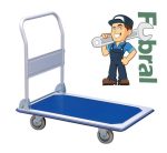 Carro bandeja 750 x 485 ruedas 100 mm soporta 200 kg mango rebatible