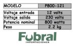 Inversor de corriente INVERTER 800 watt 12 v 220v - Imagen 2