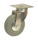 rueda de goma gris con base giratoria