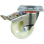 Rueda de Nylon base Giratoria con Freno de 100mm