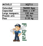 Rectificadora neumática KIT Manguera Flexible XQT11 58000RPM 3mm -1/8" - Imagen 2