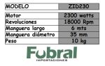 Vibrador para hormigón ZID230 2000W - Imagen 2