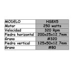 Afiladora para cuchillos con piedra horizontal de 8" y vertical de 5" HS8X5 - Imagen 2