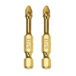 Puntas CAT para atornillador PZ2 de 50mm juego de 2 piezas - Imagen 2