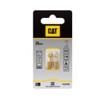 Puntas CAT para atornillador PZ2 de 25mm juego de 2 piezas
